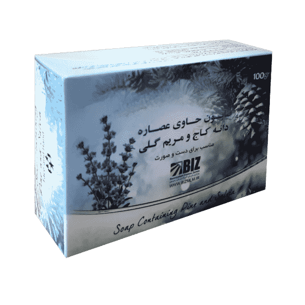 صابون دانه کاج و مریم گلی دست و صورت بیز