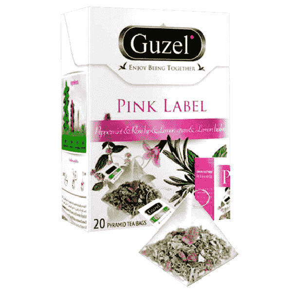 دمنوش مثلثی صورتی گوزل