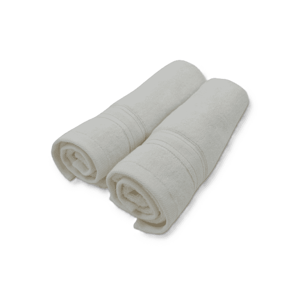 حوله دست و صورت رنگ استخوانی - پک دو عددی