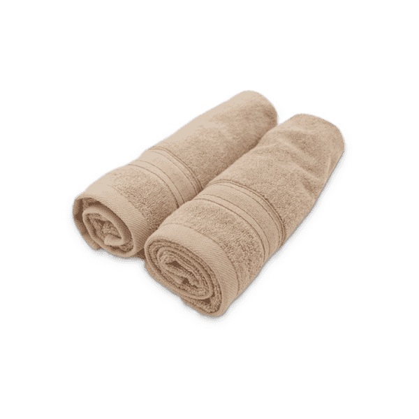 حوله دست و صورت رنگ نسکافه ای - پک دو عددی