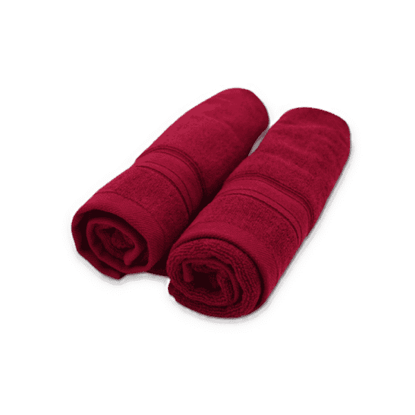 حوله دست و صورت رنگ زرشکی - پک دو عددی