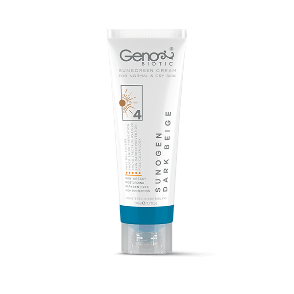 GenoBiotic-Sunogen-Sunscreen-Dry-Skin-4 کرم ضد آفتاب پوست خشک ژنوبایوتیک (کاراملی تیره)