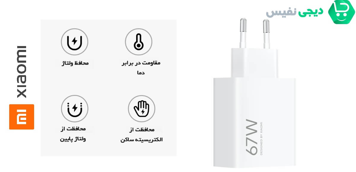 خرید شارژر 67 وات شیائومی اصلی مدل MDY-12-EH