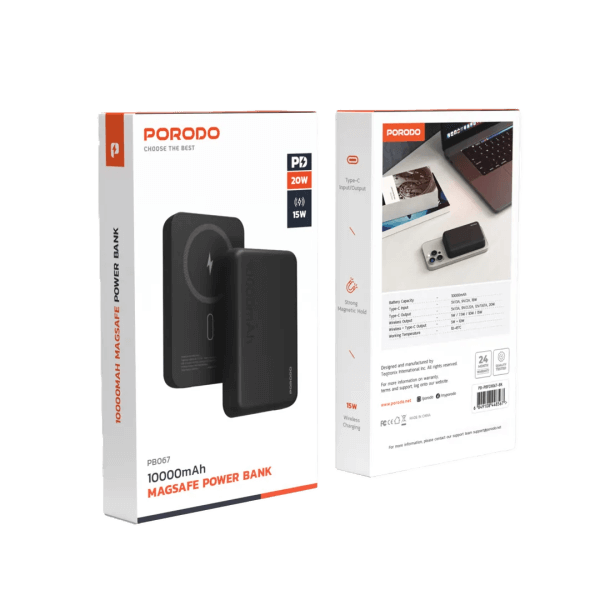 پاوربانک وایرلس 10000 پرودو مدل PB067